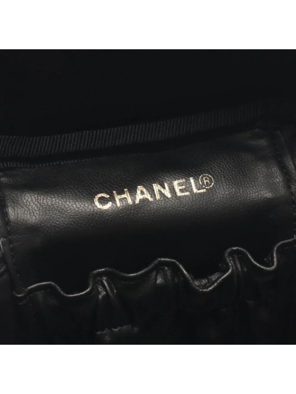 Chanel Handbag CC Logo Black Caviar Leather